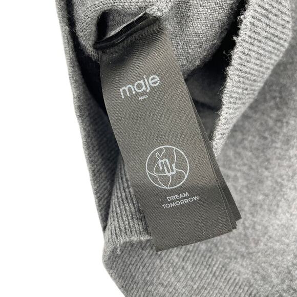 Maje Sleeveless Tank Sweater Vest Wool Cashmere Jeweled Collar Gray Size 2 US M - Picture 7 of 10